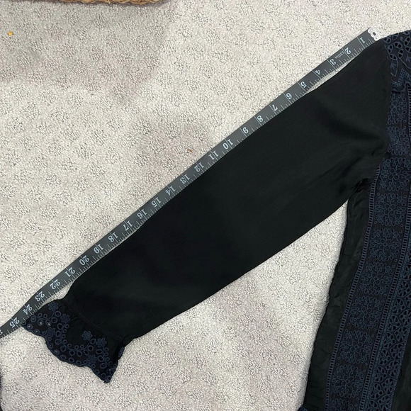 Johnny Was | Embroidered Black and Navy Blouse | Size: XS - Picture 3 of 12